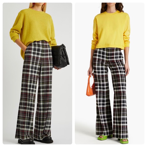 ALICE + OLIVIA Dylan Plaid Wide Leg Pant - Picture 6 of 12